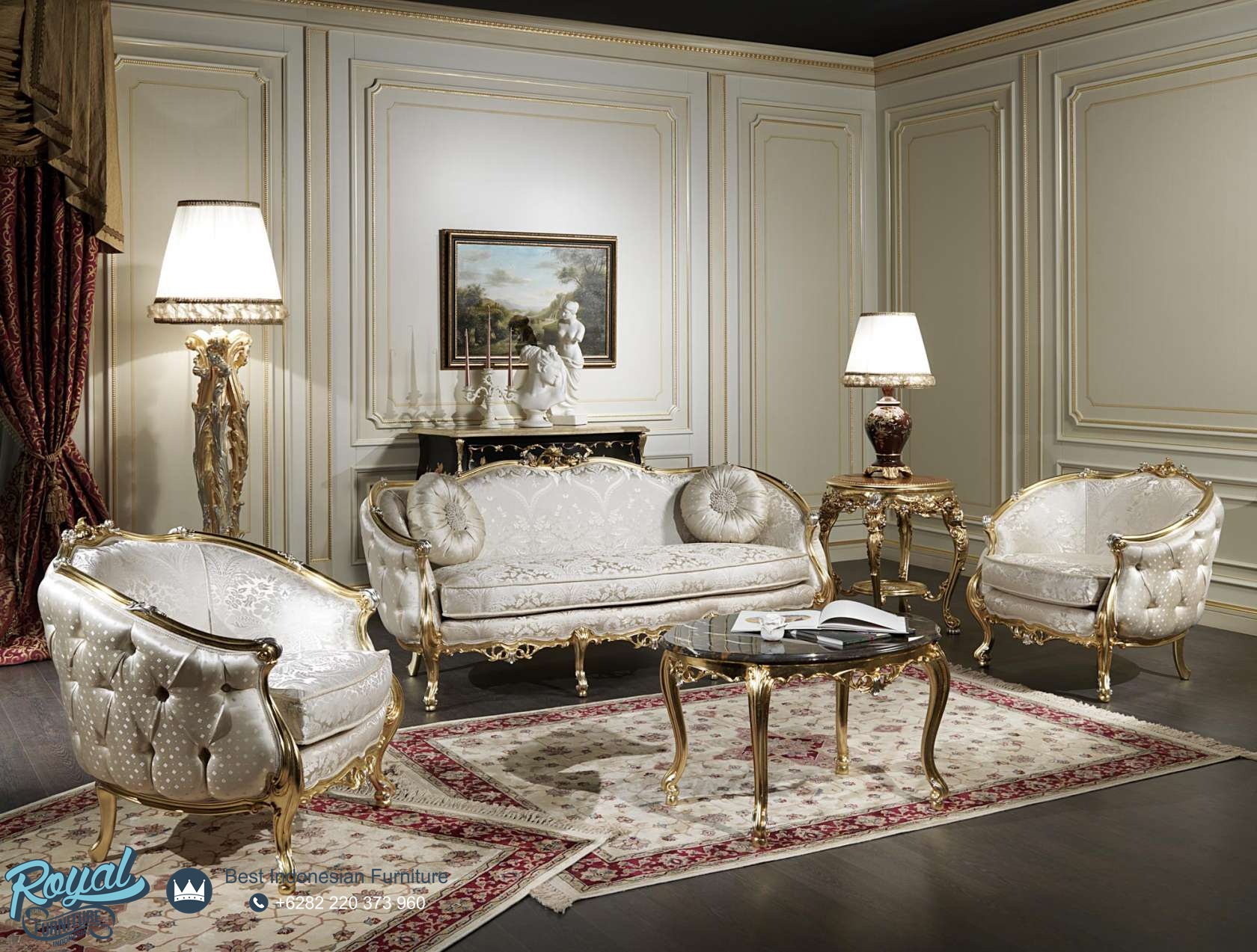 Set Sofa Tamu Model Italia Klasik Mewah Terbaru Venezia Royal