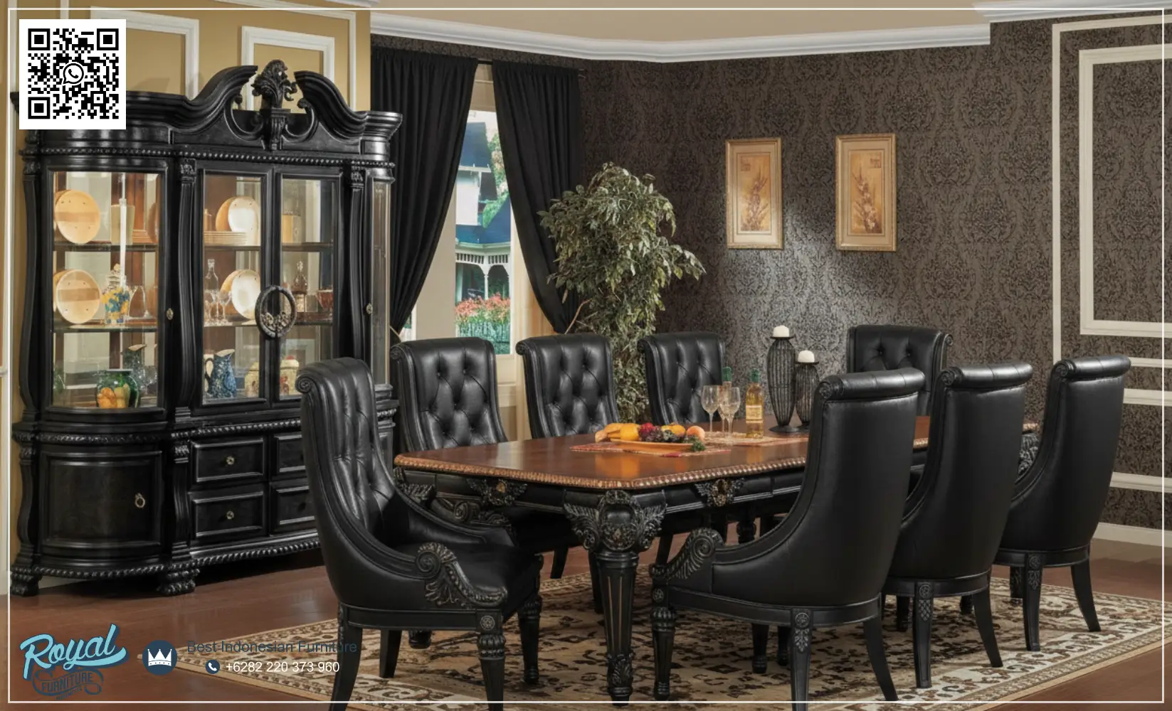 Dining Set Meja Makan Ukir Klasik Mewah Terbaru