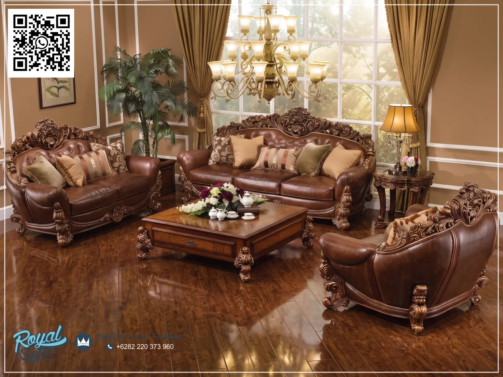 Kursi Sofa Ruang Tamu Ukir Mewah Murah Terbaru Waldorf, Model Sofa Mewah Terbaru, Royal Furniture