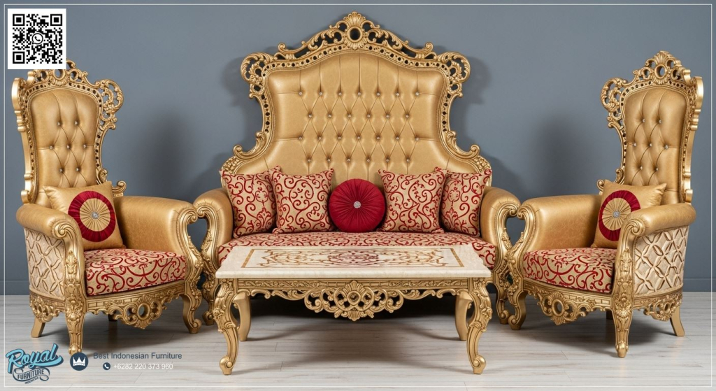 Set Sofa Ruang Tamu Klasik Mewah Terbaru Italian Style
