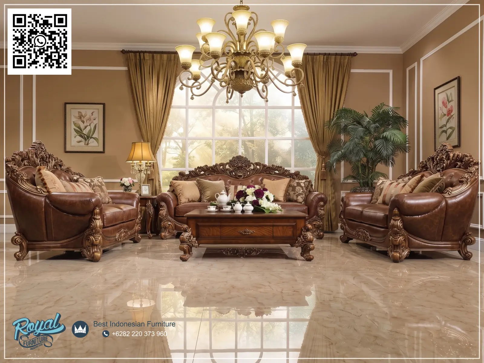Sofa Ruang Tamu Ukir Mewah Murah Terbaru Waldorf, Model Sofa Mewah Terbaru, Royal Furniture
