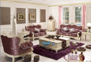 Sofa Tamu Set Ukiran Model Eropa Mewah Terbaru French Style