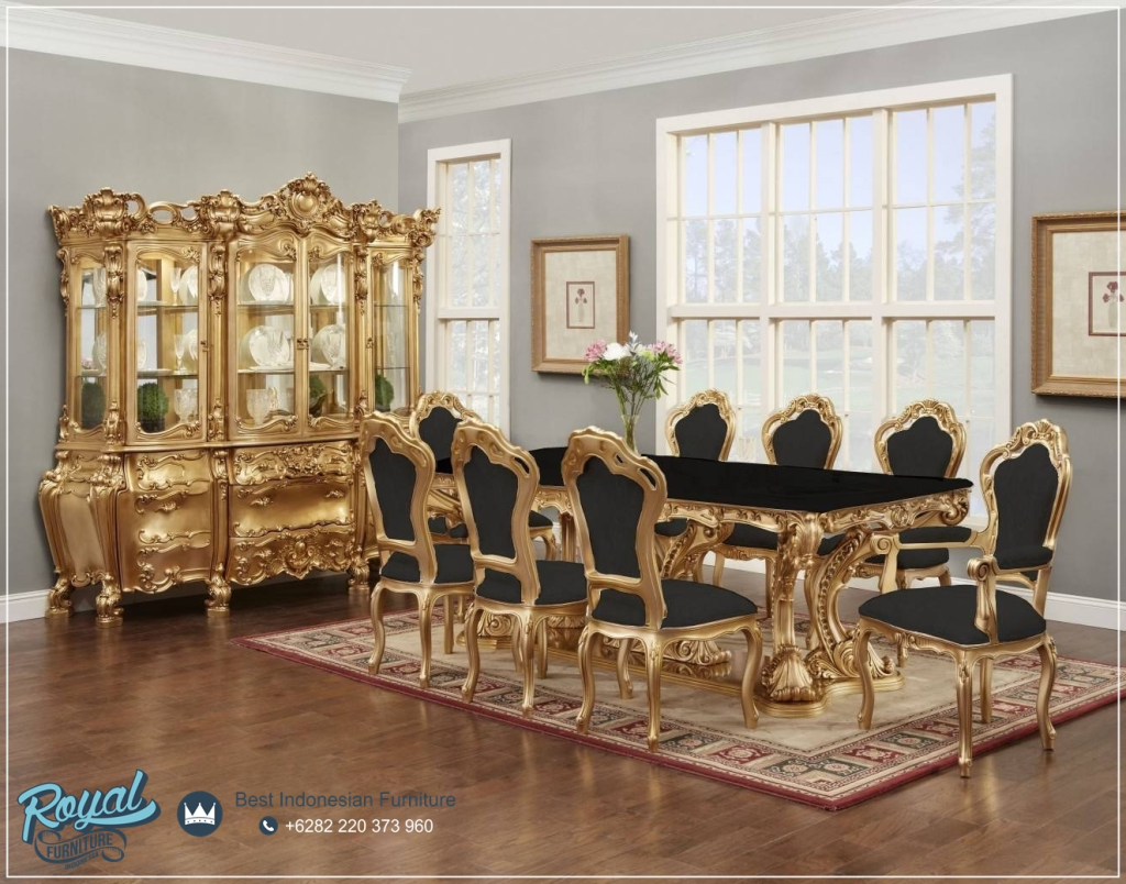 Meja Makan Mewah 6 Kursi, Meja Makan Mewah 4 Kursi, Meja Makan Mewah Modern, Meja Makan Mewah Minimalis, Model Meja Makan Mewah, Meja Makan Mewah 8 Kursi, Meja Makan Minimalis, Model Kursi Makan Terbaru,Luxury Dining Set Meja Kursi Makan Jepara Klasik Terbaru Gold Prada
