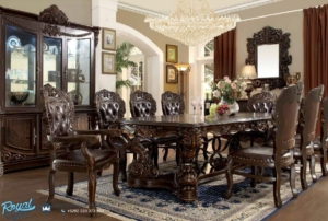 Meja Kursi Makan Set Mebel Jepara Mewah Terbaru Estilo Victoriano