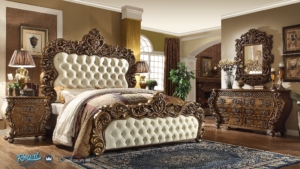 Set Tempat Tidur Model Eropa Ukiran Mewah Terbaru Luxury