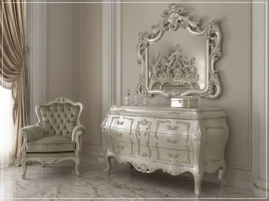 Sofa Santai Set Meja Rias Kamar Tidur Ukiran Mewah Terbaru French Style
