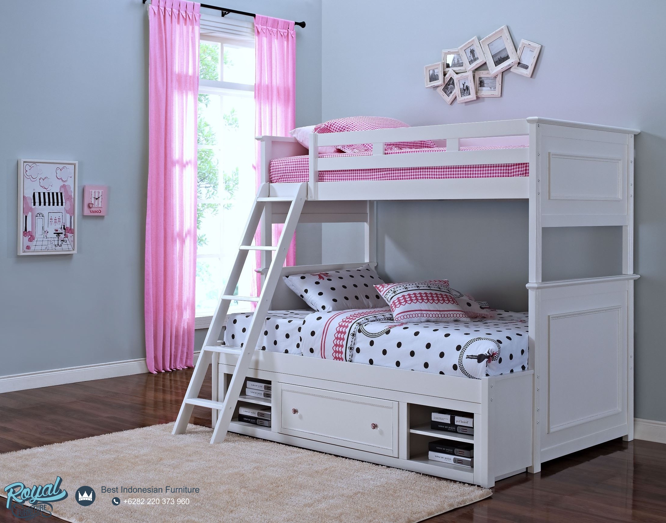 Tempat Tidur Anak Susun Minimalis Modern Terbaru White Royal Furniture