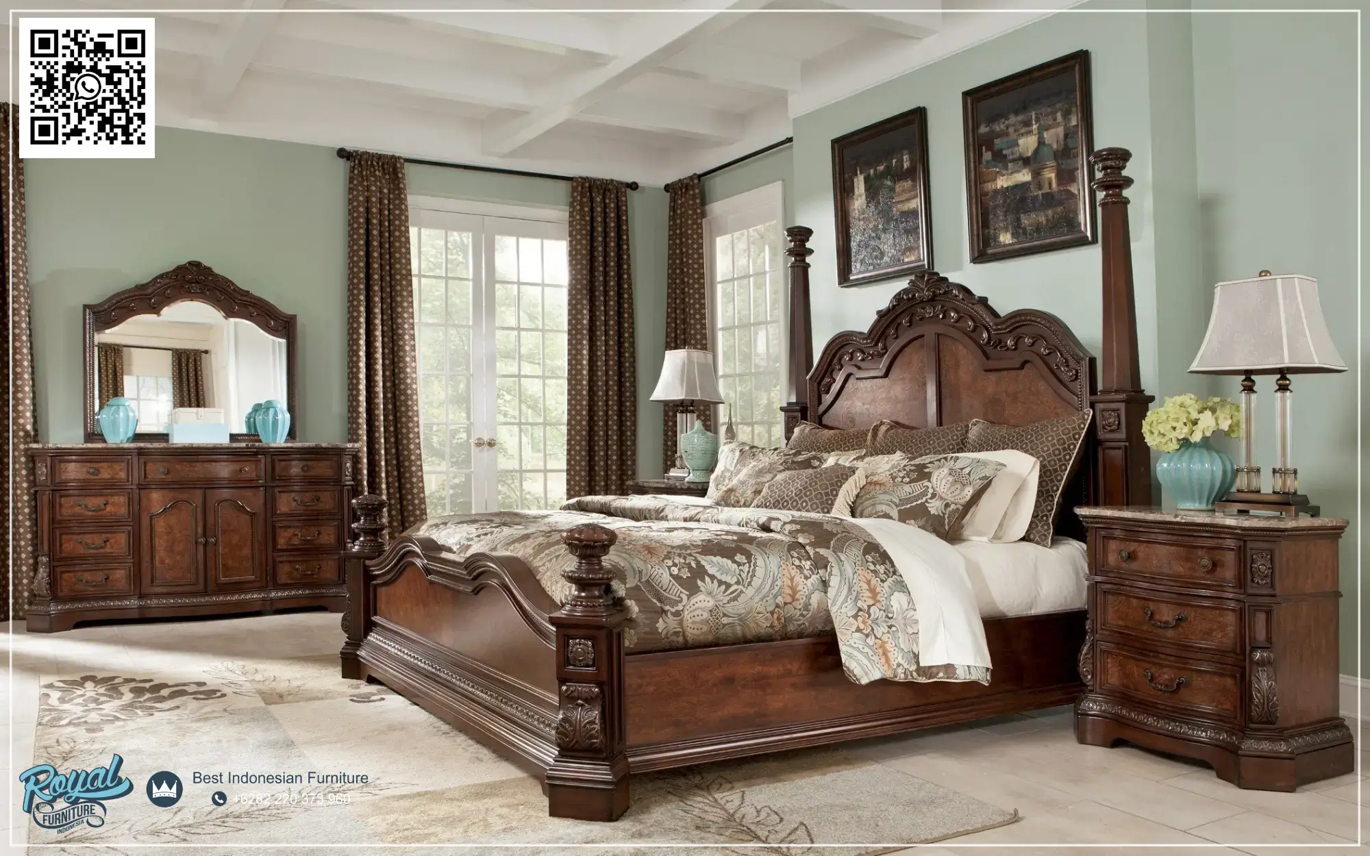 Set Kamar Tidur Jati Minimalis 1 Set Kamar Jati Mewah One Set Kamar Tidur Mewah Model Set Kamar Tidur Jati Jepara Terbaru