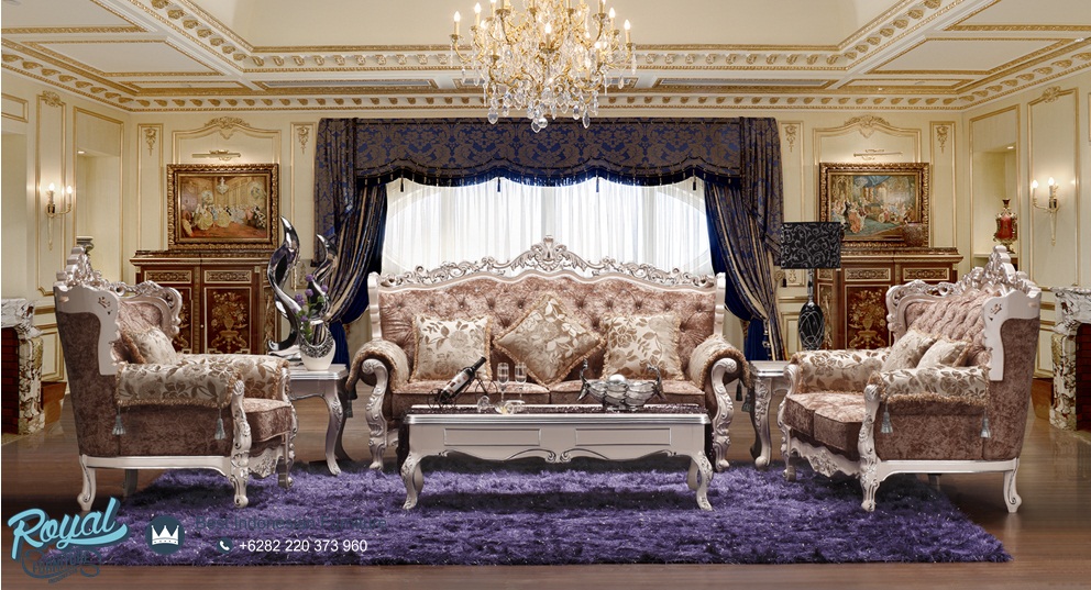 Set Sofa Tamu Ukiran Klasik Model Eropa