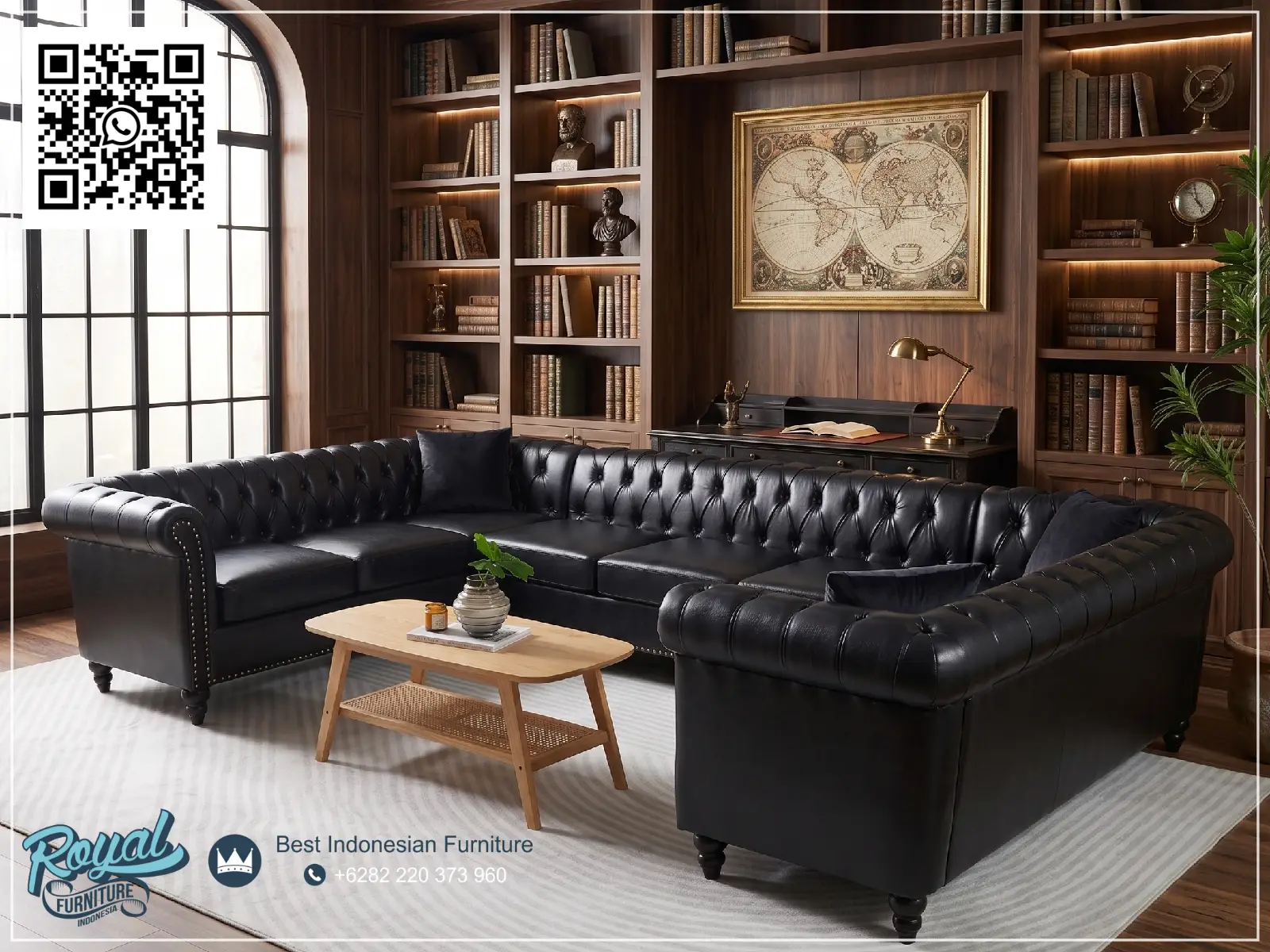 Sofa Tamu Minimalis Mewah Terbaru Leter L Full Cover Luxury