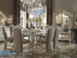 Set Meja Makan Mewah Ukiran Jepara Versailles Vintage Terbaru