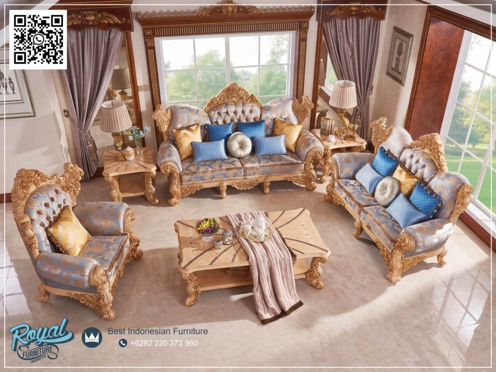 Set Sofa Tamu Ukir Klasik Mewah ROYAL Jumbo Terbaru