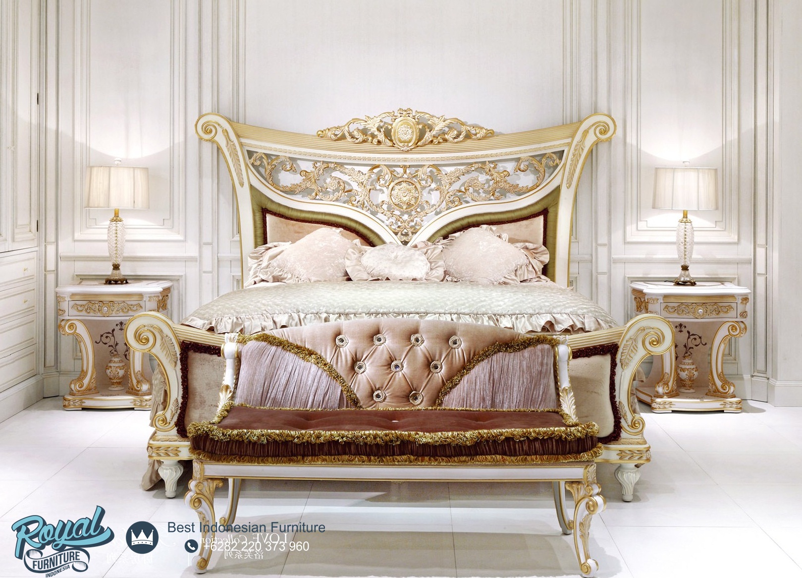Set Tempat Tidur Ukir Mewah Klasik Jepara Raflesia Terbaru Royal Furniture