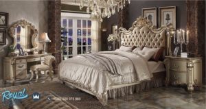 Bedroom Set Tempat Tidur Mewah Gold Ukir Klasik Jepara Terbaru