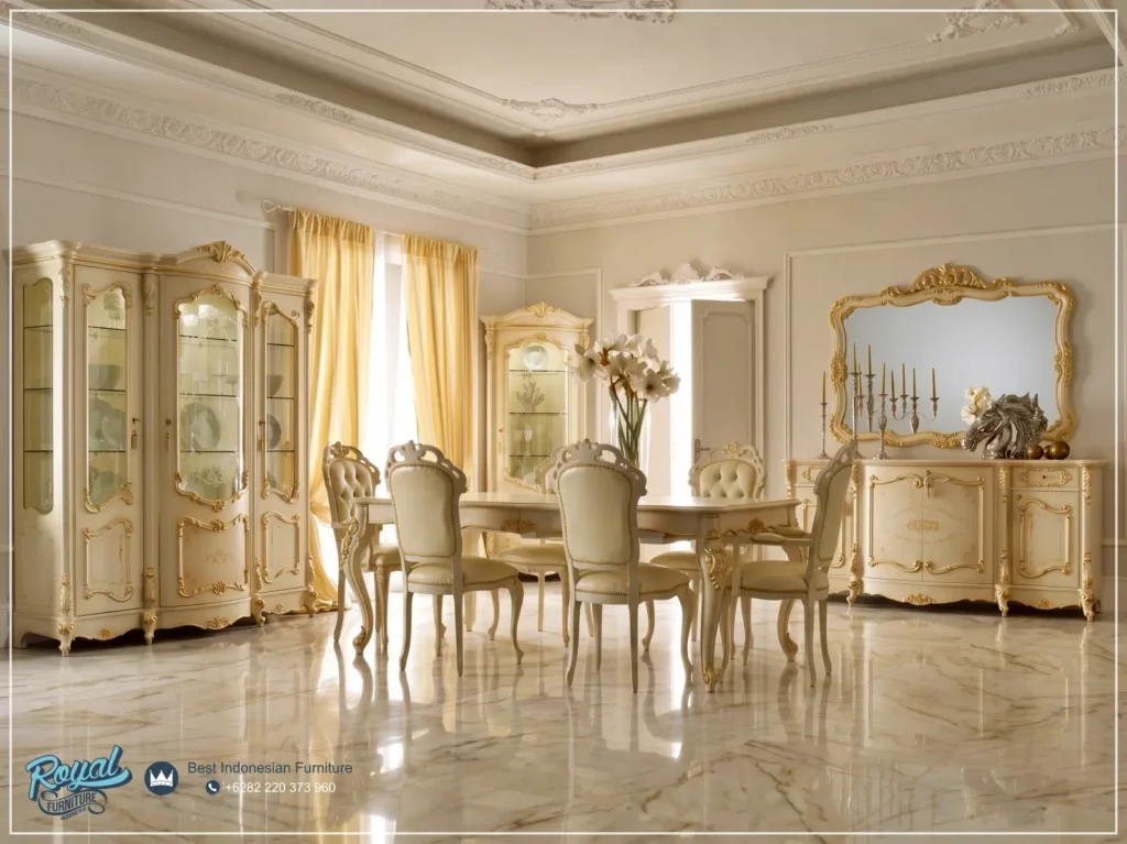 Dining Set Meja Kursi Makan Mewah Victorian Ukir Royal