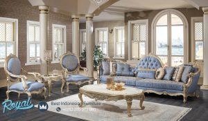 Set Sofa Tamu Mewah Klasik Gold Ukir Jepara Luxury