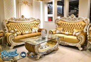 Sofa Tamu Klasik Eropa Luxury Gold