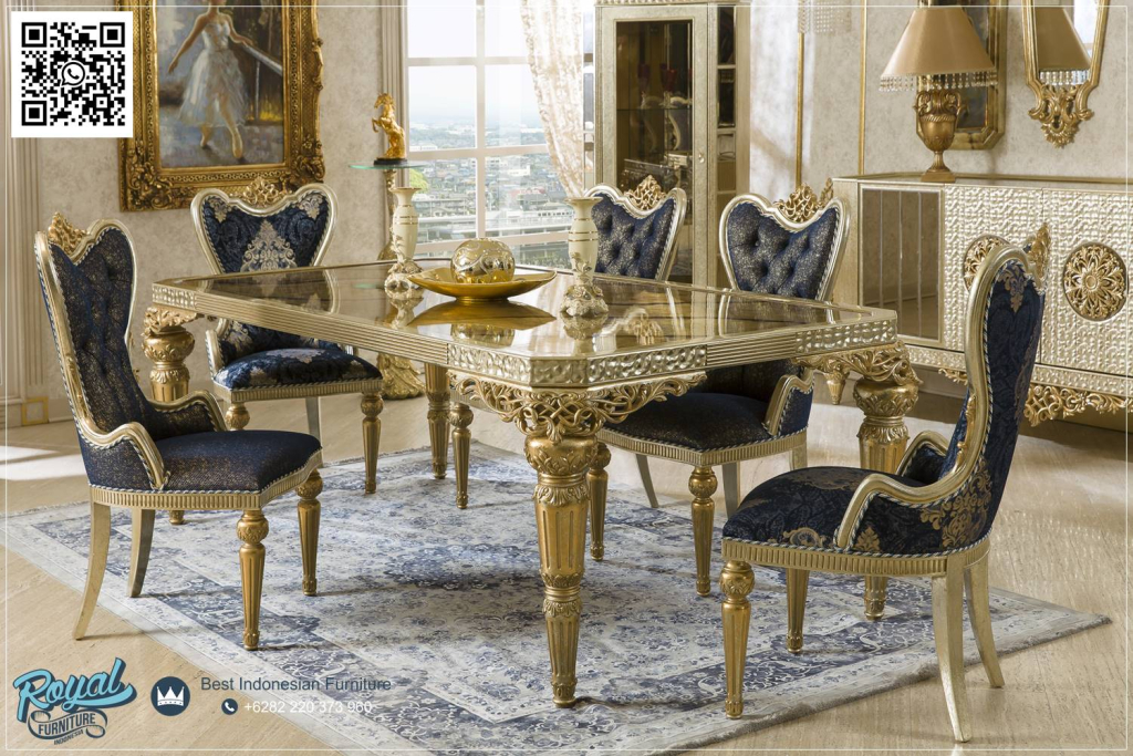 Meja Makan Mewah Gold Royal Elegance