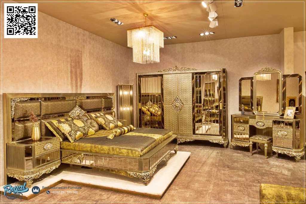 Set Kamar Tidur Klasik Mewah Gold Royal Elegance