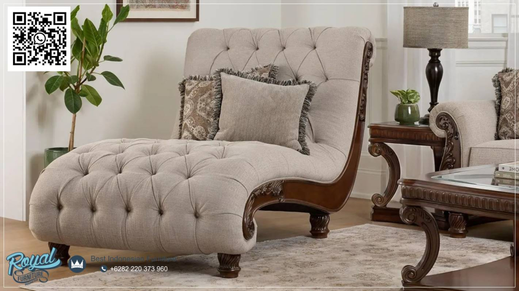 Sofa Lounger Set Kursi Tamu Jati Klasik Mewah Royal Living Room