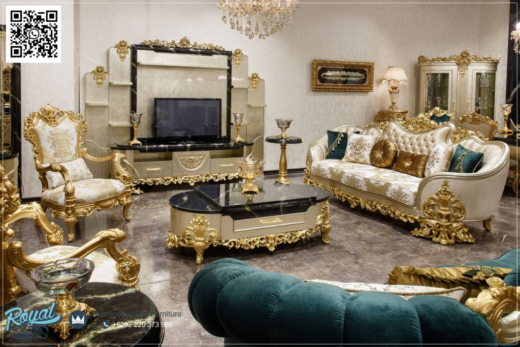 Sofa Tamu Mewah Furniture Interior Rumah Klasik Modern