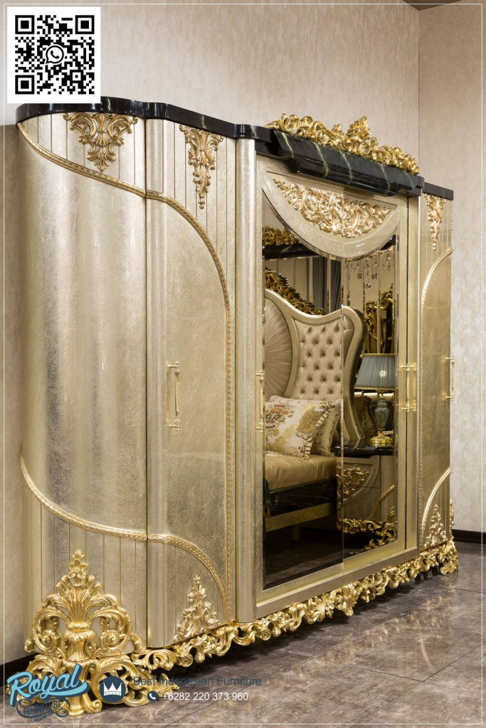 Wardrobe Lemari Pakaian Kamar Set Mewah Furniture Interior Rumah Klasik Modern