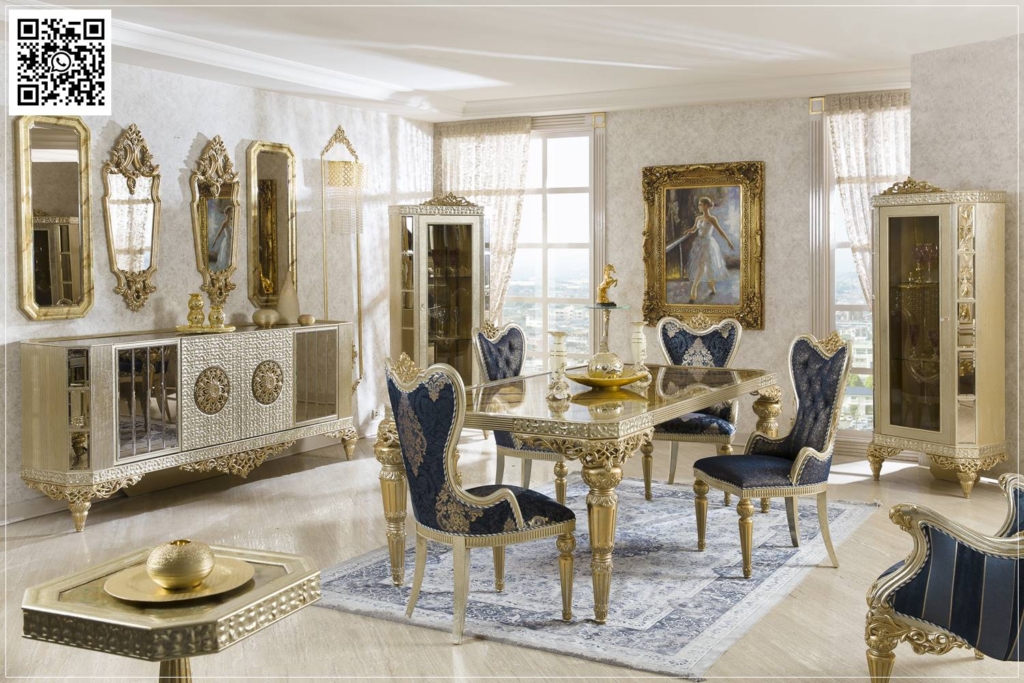 Dining Set Meja Kursi Makan Klasik Mewah Terbaru Nazende