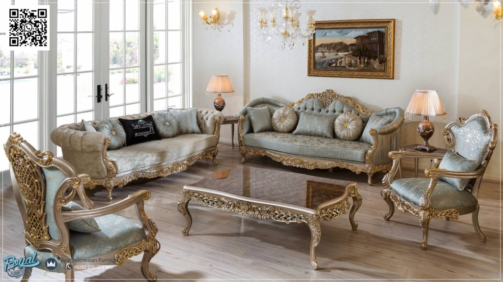Sofa Tamu Klasik Set Ruang Tamu Mewah Ukir Mebel Jepara