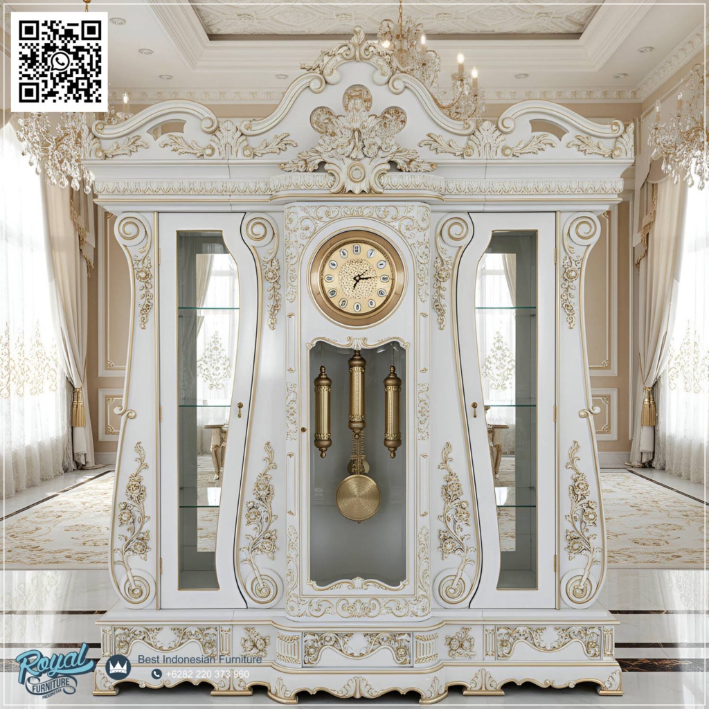 Lemari Jam Hias Bagong, Lemari Jam Hias Eropa, Lemari Jam Hias Klasik, Lemari Jam Hias Klasik Mewah, Lemari Jam Hias Mewah, Lemari Jam Hias Ukir Mewah, Lemari Jam Hias Warna Putih, Jual Furniture Lemari Jam Besar Mewah Luxury Design Eropa