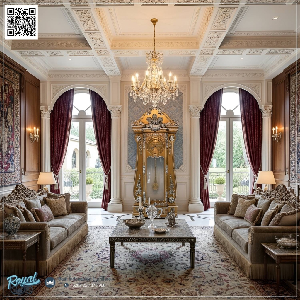 Jual Furniture Lemari Jam Gold Klasik Ukir Mewah Interior Turki Jual Furniture Lemari Jam Gold Klasik Ukir Mewah Interior Turki