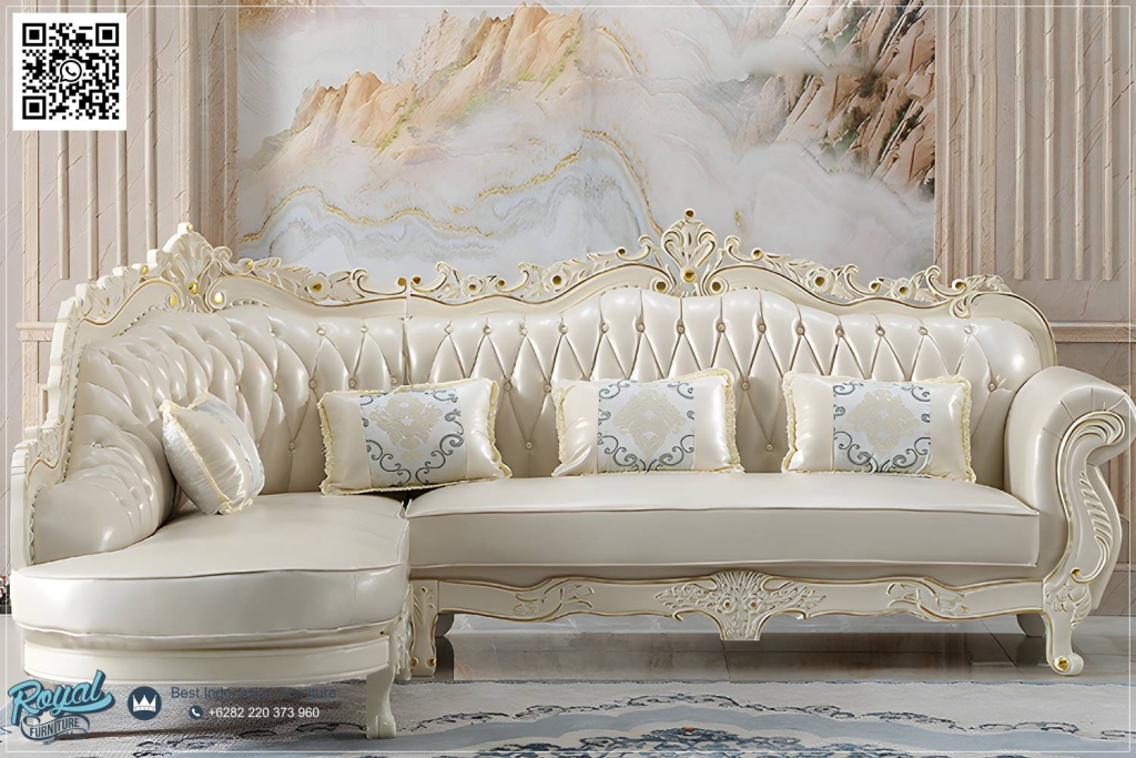 Model Sofa Sudut Ruang Keluarga Mewah Klasik Chesterfield