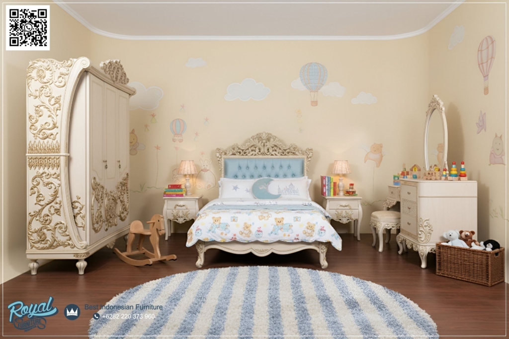 1 Set Kamar Tidur Anak, Desain Kamar Anak, dipan anak, Furniture Kamar Anak Minimalis, Harga Set Kamar Tidur Anak, harga tempat tidur anak, kamar Set Anak, Kamar Tidur Anak, Model Kamar Anak, tempat tidur anak karakter,Set Tempat Tidur Kamar Anak Perempuan Mewah Klasik Terbaru
