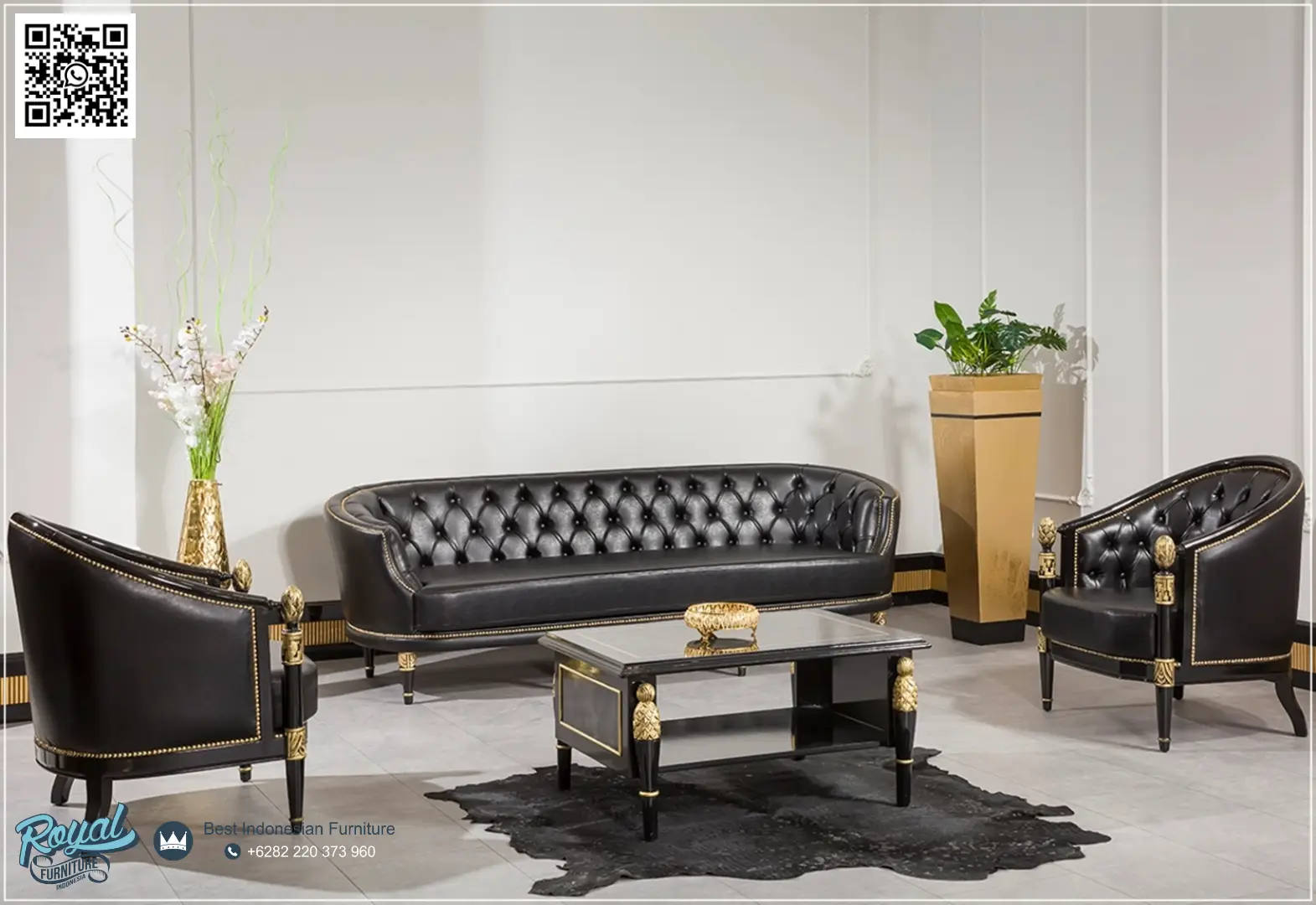 Set Sofa Tamu Chesterfield Klasik Zetta Ukiran Jepara