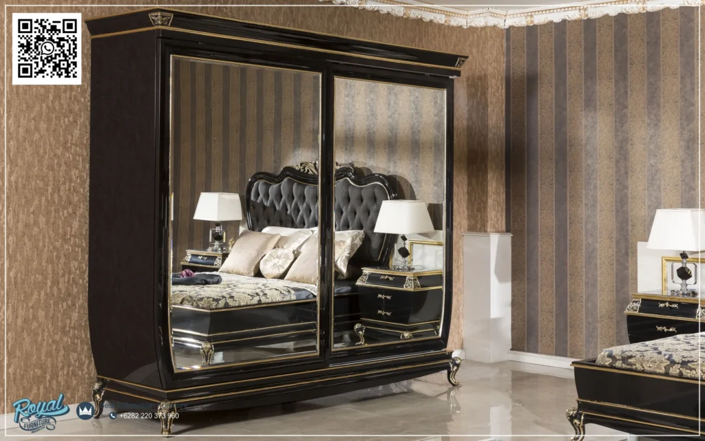 Lemari Wardrobe Bedroom Set Hotel Tempat Tidur Hitam Mewah Terbaru Bosna Exclusive