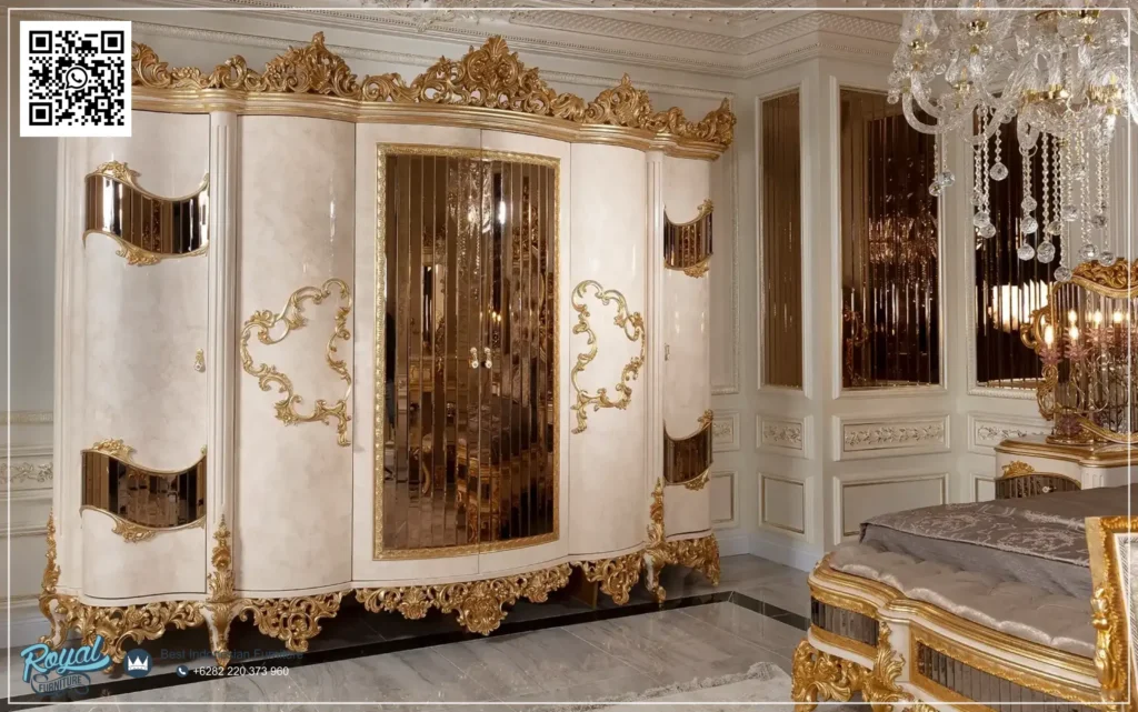 Lemari Wardrobe Kamar Tidur Klasik Mewah Terbaru Girgin High Quality Tempat Tidur Mewah Gold Prada Kamar Mewah Sultan Kamar Mewah Elegan Kamar Mewah Aesthetic
