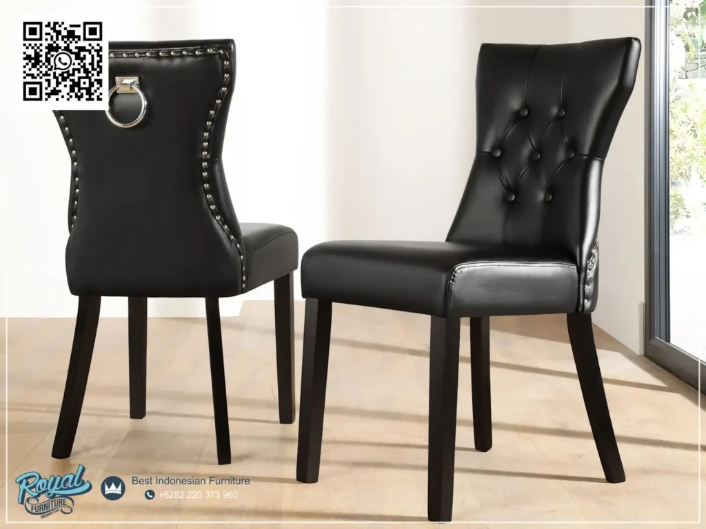 Kursi Makan Kulit Elegan Dining Set Ruang Makan Vienna
