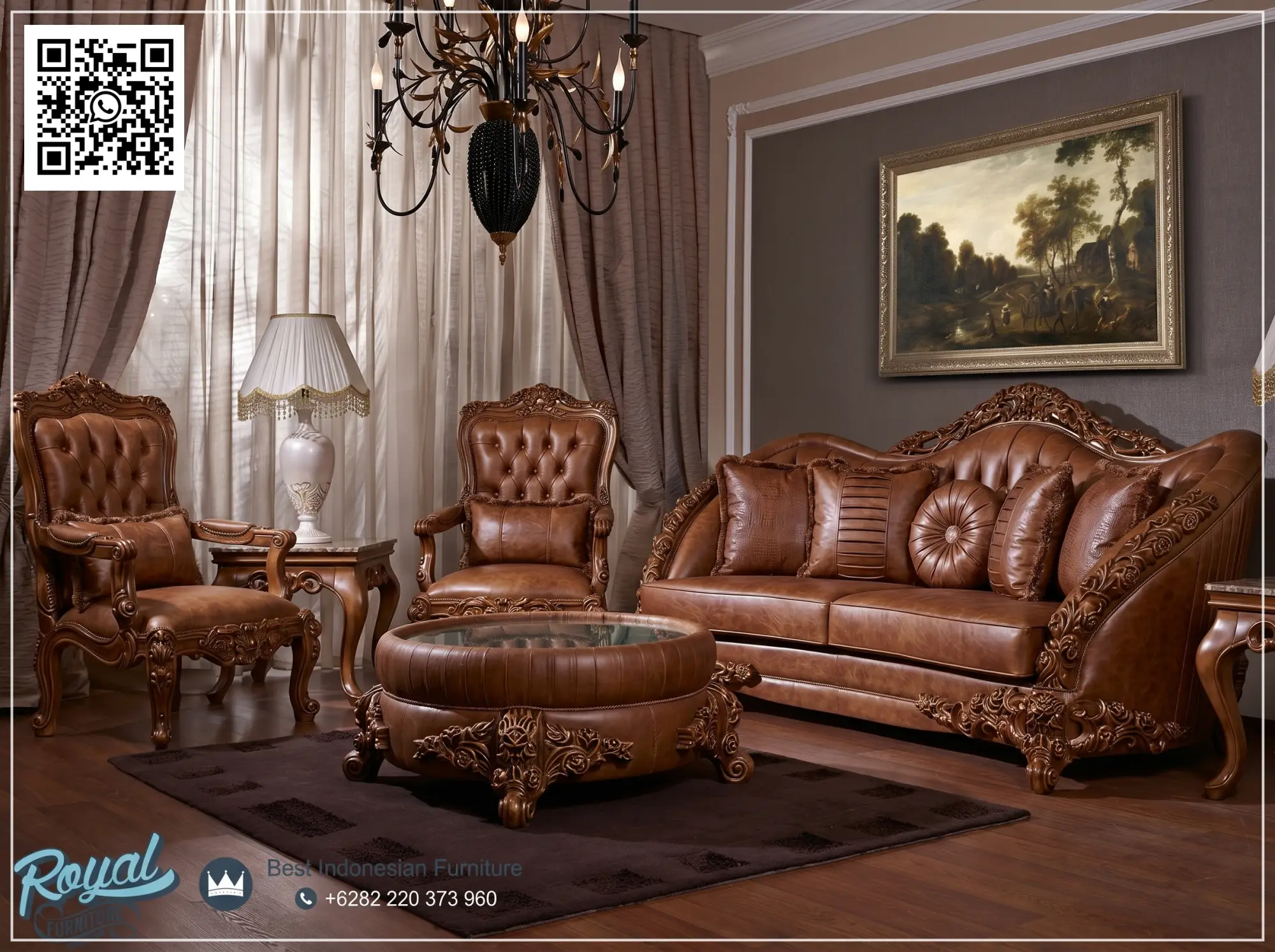 Material Kursi Sofa Tamu Jepara Mewah Klasik Royal Living Room