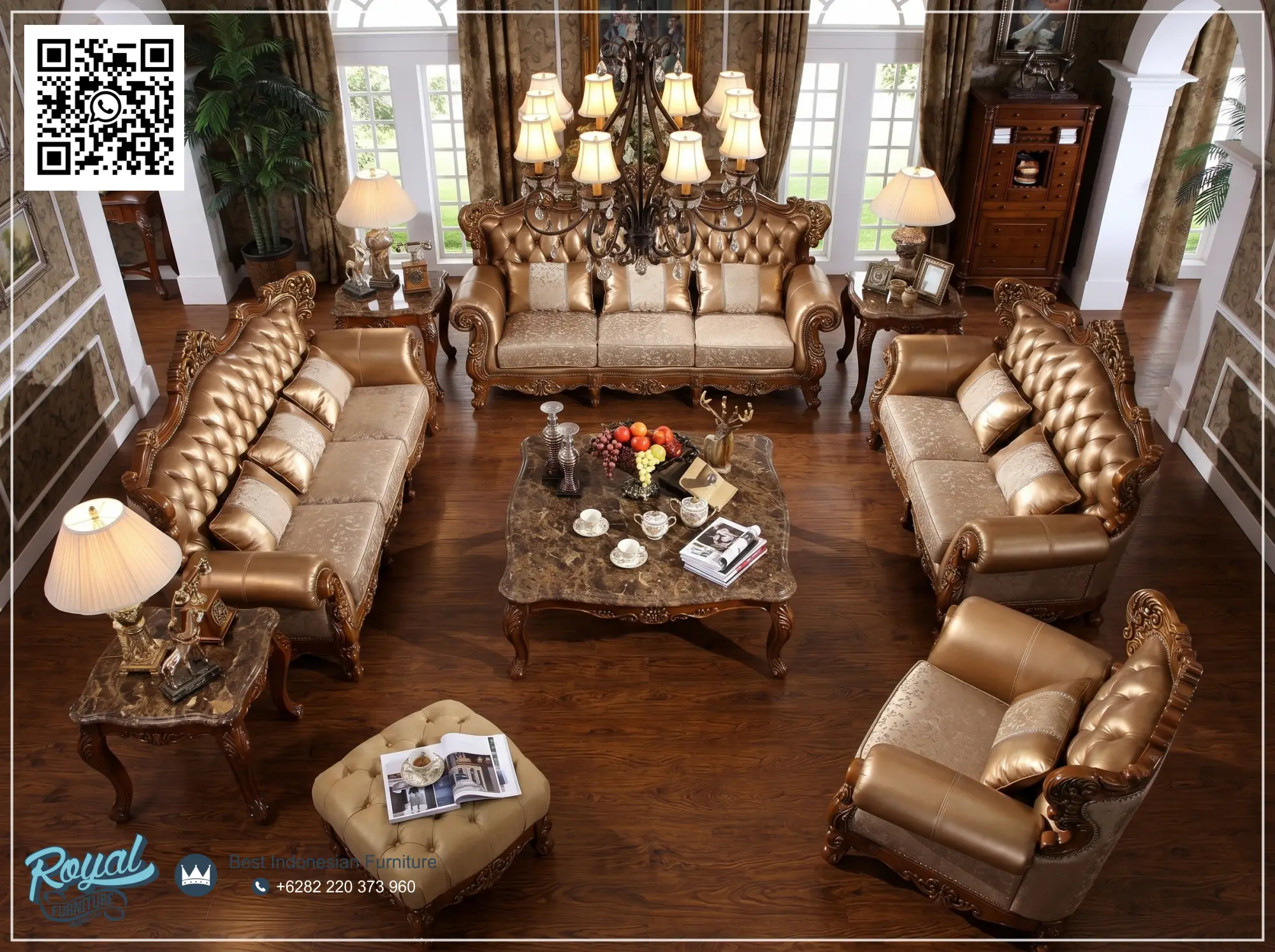 Material Kursi Sofa Tamu Model Eropa Mewah Terbaru