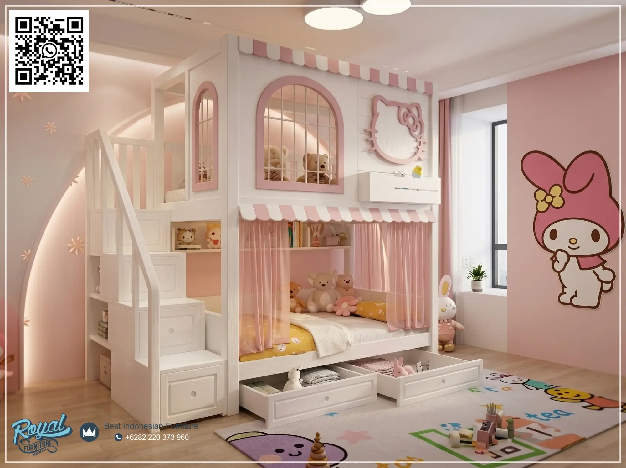 Material Tempat Tidur Anak Perempuan Modern Mewah Terbaru