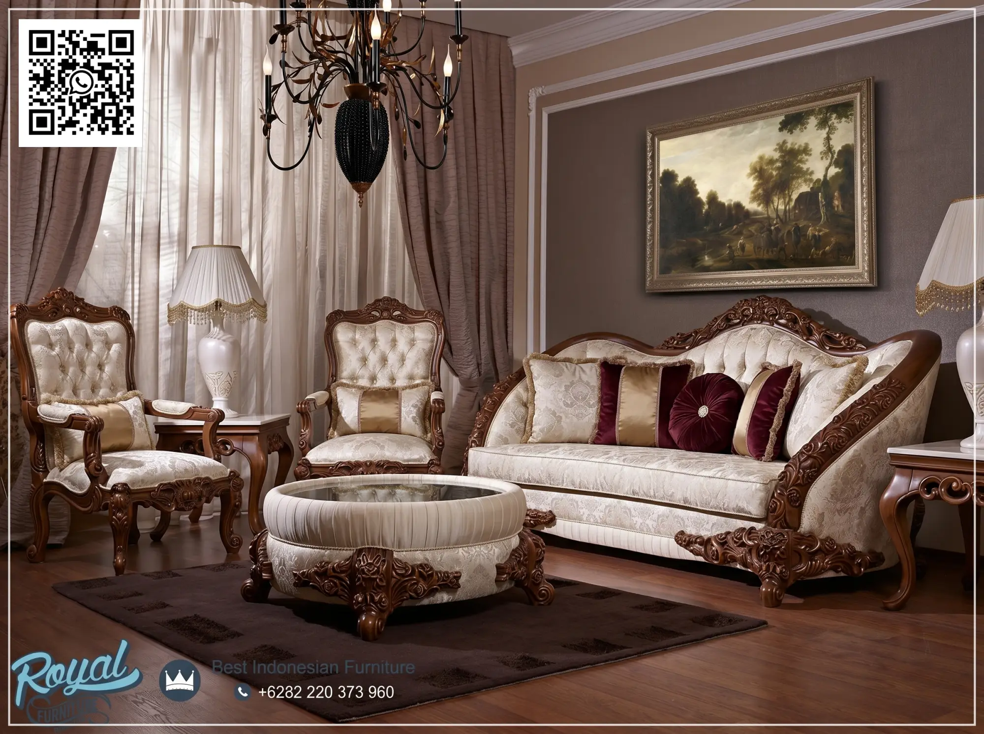 Model Kursi Sofa Tamu Jepara Mewah Klasik Royal Living Room