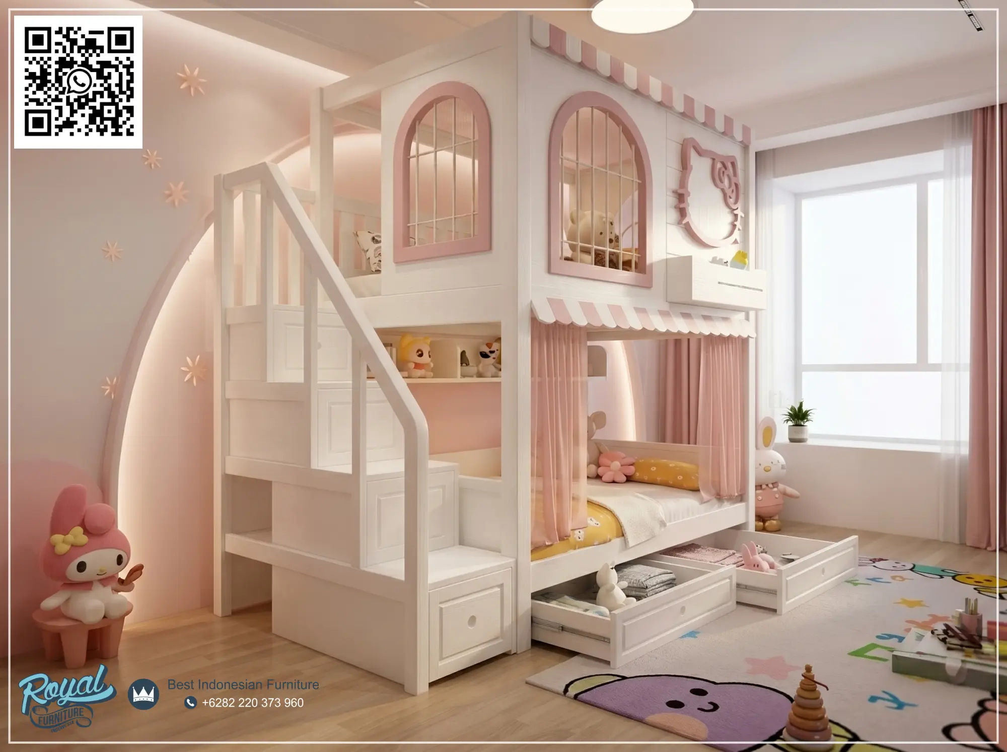 Ranjang Tingkat Tempat Tidur Anak Perempuan Modern Mewah Terbaru Ranjang Tingkat Tempat Tidur Anak Perempuan Modern Mewah Terbaru