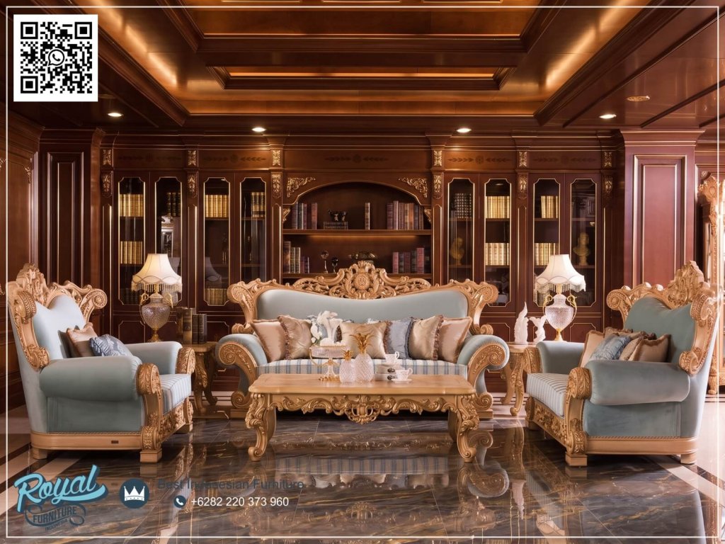 Jual Sofa Klasik Super Mewah Ukir Gold Jumbo Kualitas Ekspor