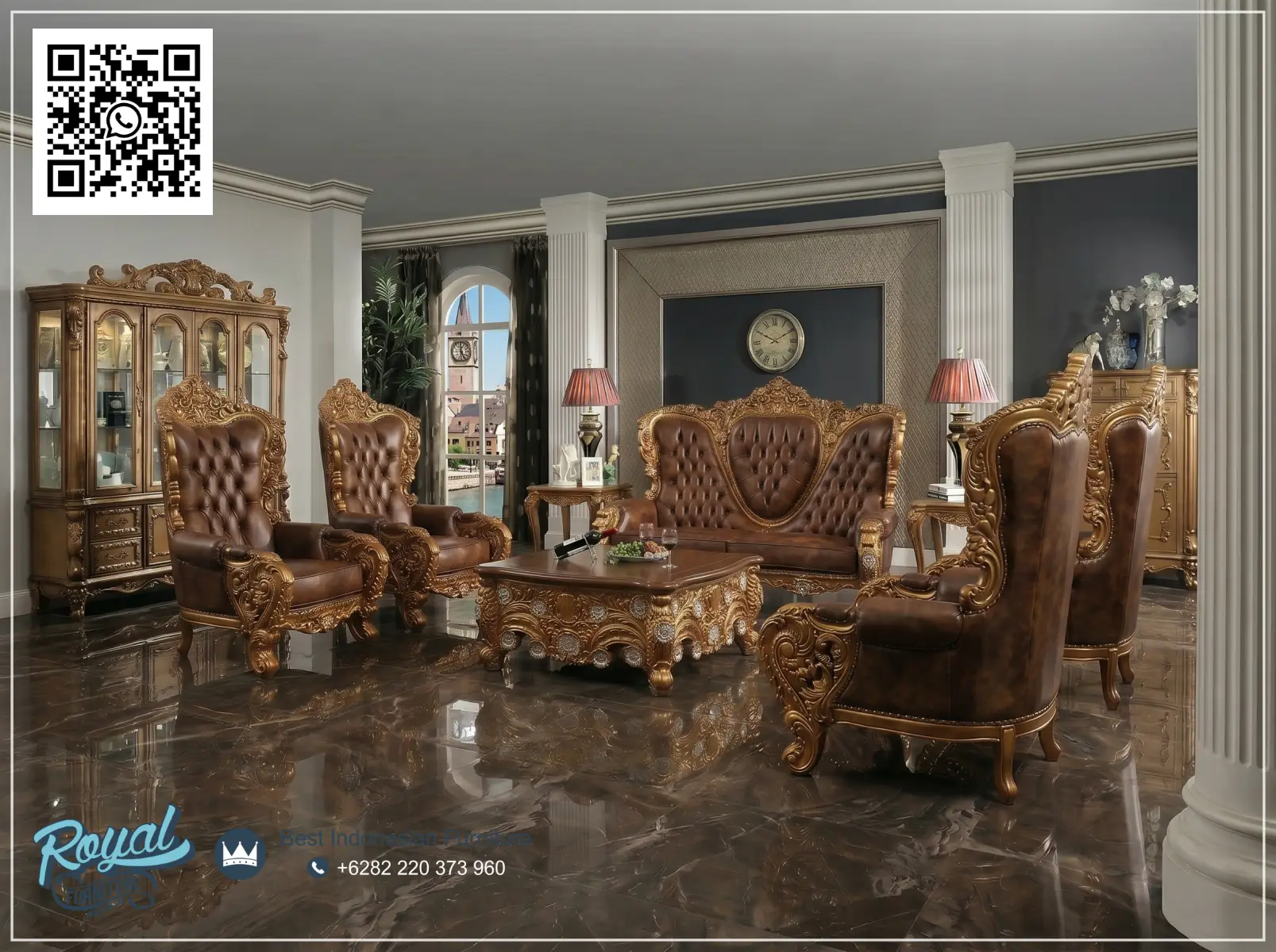 Living Room Set Sofa Kayu Jati Mewah Jepara