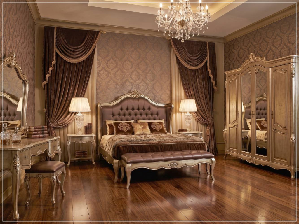 Bedroom Set Tempat Tidur Model Eropa Mewah Terbaru French Style Desain Kamar Tidur Mewah Klasik Eropa - Royal Furniture