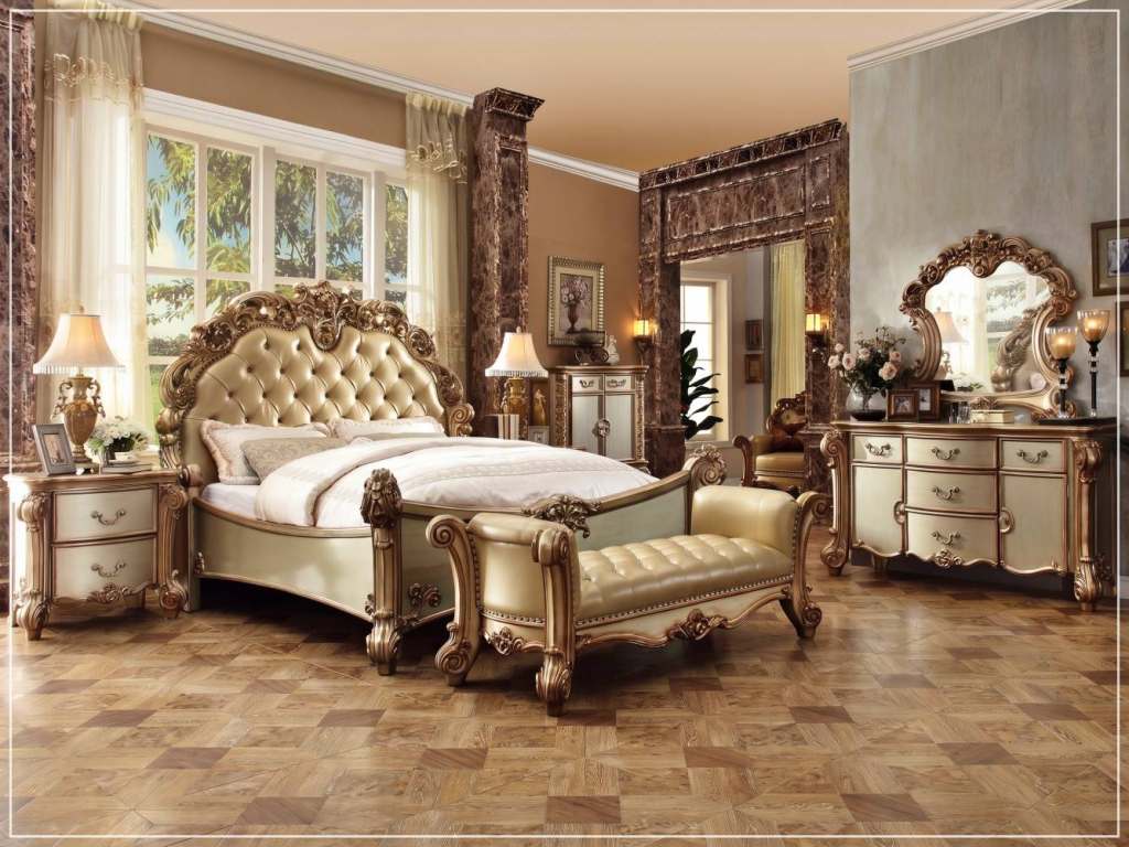 Kamar Set Mewah Klasik Gold Duco Champagne Vendome