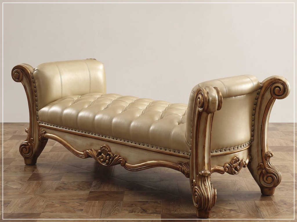 Sofa Bench Kamar Set Mewah Klasik Gold Duco Champagne Vendome