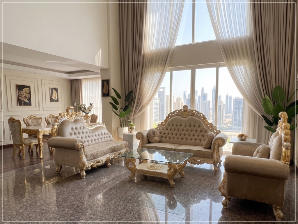1 Set Sofa Tamu Mewah Klasik Royal Baroque Style