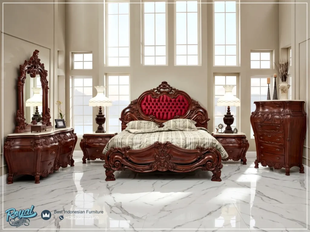 Bedroom Set Tempat Tidur Klasik Mewah Terbaru Olimpia Meja Rias Nakas Nightstand Lemari Laci
