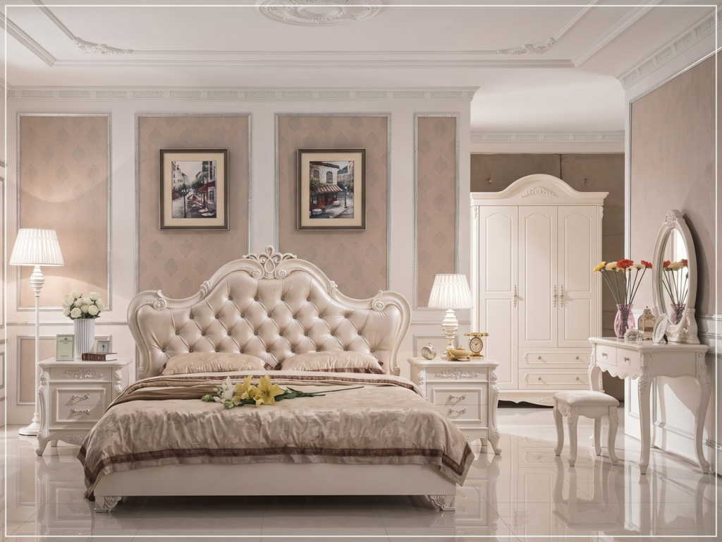Mebel Interior Kamar Set Klasik Modern Eropa Mewah Ukir Jepara Cat Duco Aman untuk Kesehatan