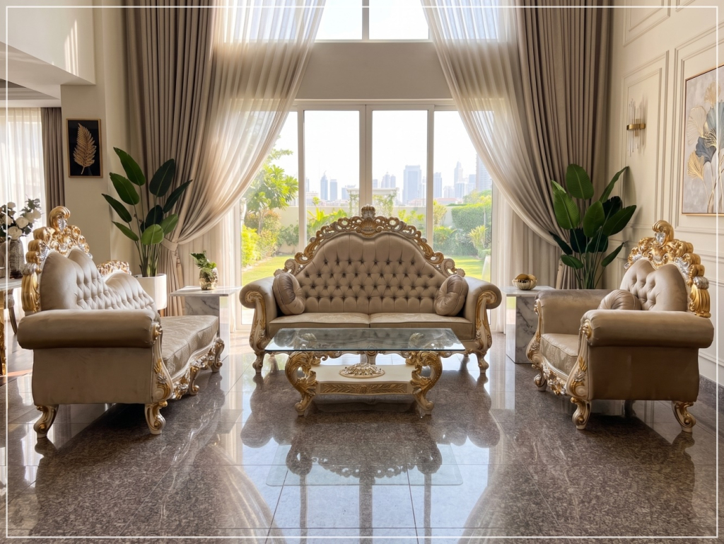 Set Sofa Tamu Mewah Klasik Royal Baroque Style